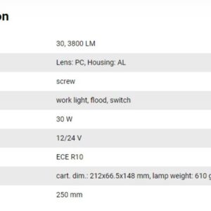 WORK LIGHT 30 LED 3800 LM 110x108 WITH SWITCH - AMA RICAMBI - 68050 - Image 6