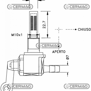 PETROL TAP THREAD M10x1 mm. PIPE CONNECTION DIAMETER 7 mm. - CERMAG - 12635 - Image 3
