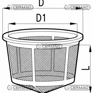 BASKET FILTER DIAMETER 302 HEIGHT 254 mm. - CERMAG - 25209 - Image 2