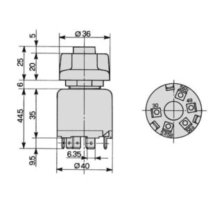 STANDARD 4 POSITION LIGHT SWITCH - CERMAG - 36623 - Image 2