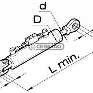 HYDRAULIC THIRD POINT WITH HINGE ATTACHMENT CATEGORY 3 - CERMAG - 50661 - Image 2