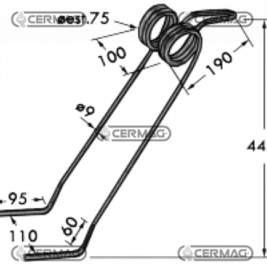 SEED COVER SPRING DIAMETER 9 mm. WITH SHAPED TIP - CERMAG - 57430 - Image 3