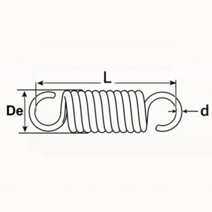PULL SPRING FOR COBO MT M200 SEAT SPRING L=175 - CERMAG - 62864 - Image 2