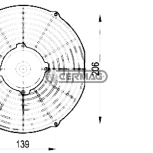 ELETTROVENTOLA 12V. DIAMETRO 225 mm. ASPIRANTE - CERMAG - 63445 - immagine 3