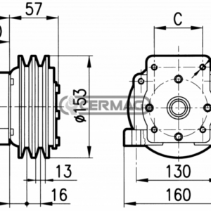 SUPPORTO POMPA IDRAULICA GRUPPI 1 - 2 CON PULEGGIA E FRIZIONE ELETTRO MAGNETICA - CERMAG - 81640 - immagine 3