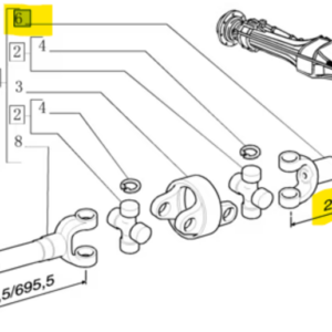 12-TEETH FRONT AXLE SHAFT WITH FORK LENGTH 210 mm. - AFTERMARKET - 87523100 - Image 3