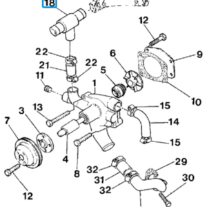 PERKINS 2745E003 TRACTOR LINE 3-WAY WATER THERMOSTAT VALVE - LANDINI - TL6676253A1 - Image 1