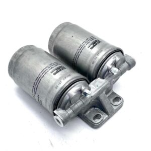 SUPPORTO DOPPIO CON 2 FILTRI GASOLIO TIPO BOSCH - SAME - LAMBORGHINI - HURLIMANN - DEUTZ FAHR - 2.4319.240.0 - immagine 1