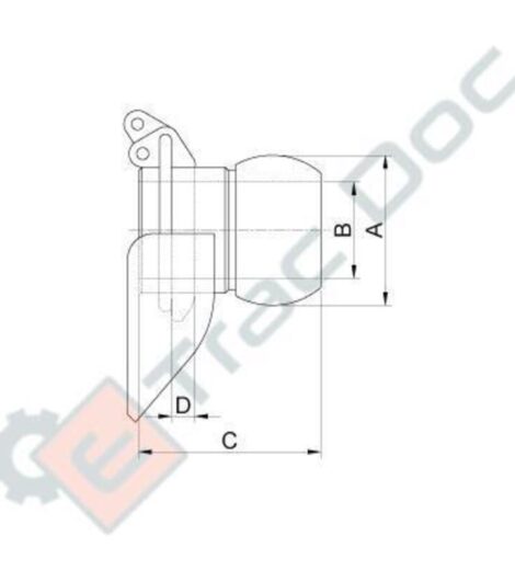 ROTULA DIAMETRO 56 mm. CON CONO GUIDA ATTACCO RAPIDO SOLLEVATORE CATEGORIA 2 - AFTERMARKET