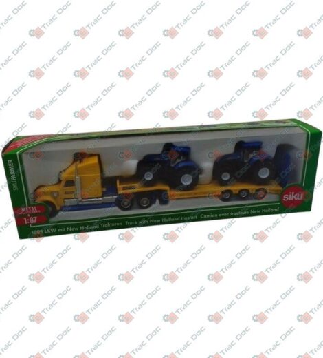 MODELLINO CAMION CON 2 TRATTORI NEW HOLLAND SCALA 1:87 SIKU 1805 - AFTERMARKET