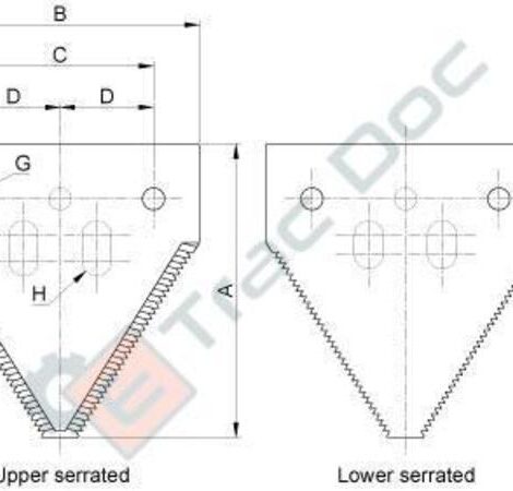 SEZIONE LAMA RIGATA PER MIETITREBBIA JOHN DEERE - AFTERMARKET
