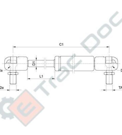 GAS SPRING LENGTH 535 mm. - AFTERMARKET